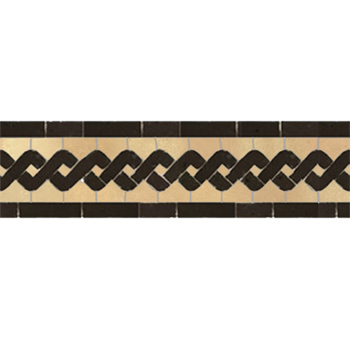 Mosaic House Moroccan tile Woven S 14-6 Natural, Unglazed, Terracotta Black  zellige, mosaic, zellij, border, glaze, classic 